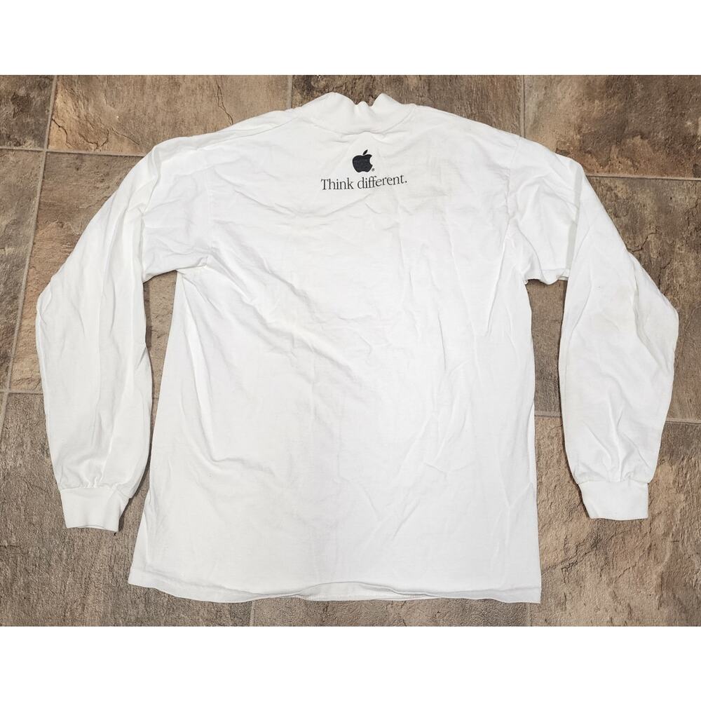 Vintage 90s Apple Computers Think Different Logo Size M Long Sleeve Turtle Neck